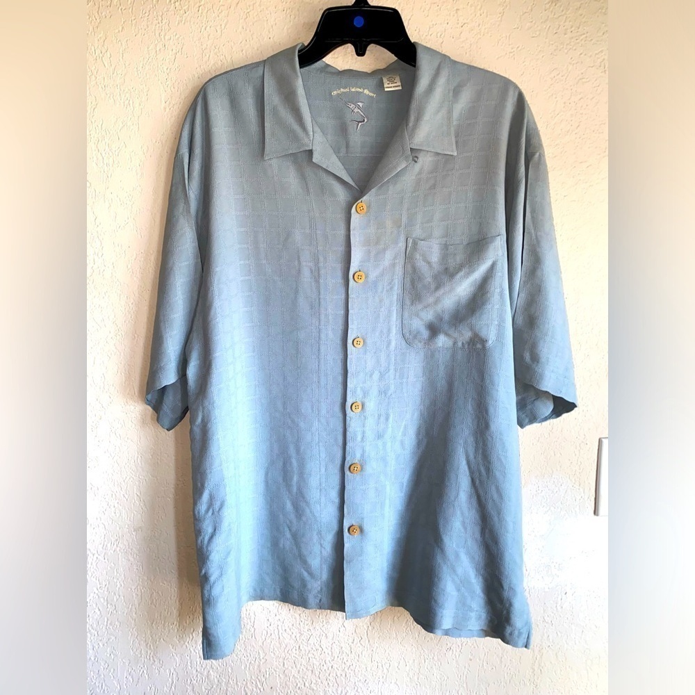 Original Island Sport 100% Silk Men’s XL Aloha Button Down Short Sleeve Shirt